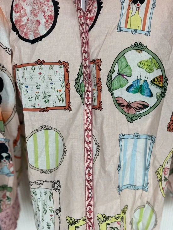 Alice+Olivia Mirror Mirror Stace Tiffie Drama Sleeve Blouse Size S HARD TO FIND - Picture 7 of 11